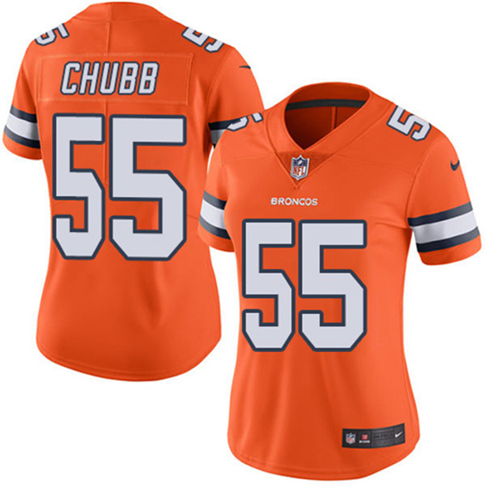 Women's Denver Broncos #55 Bradley Chubb Orange Color Rush Limited Stitched NFL Jersey(Run Small) Women's Denver Broncos #55 Bradley Chubb Orange Color Rush Limited Stitched NFL Jersey(Run Small)