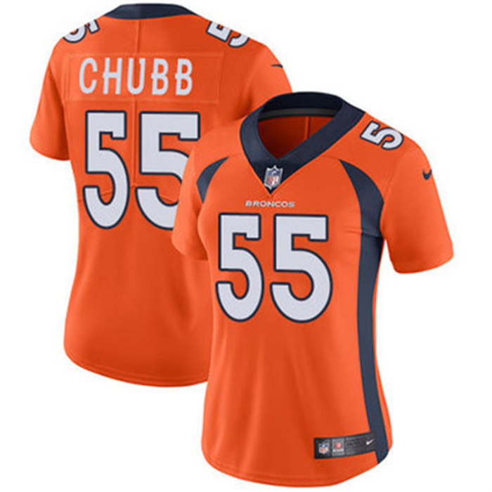 Women's Denver Broncos #55 Bradley Chubb Orange Vapor Untouchable Limited Stitched NFL Jersey(Run Small) Women's Denver Broncos #55 Bradley Chubb Orange Vapor Untouchable Limited Stitched NFL Jersey(Run Small)