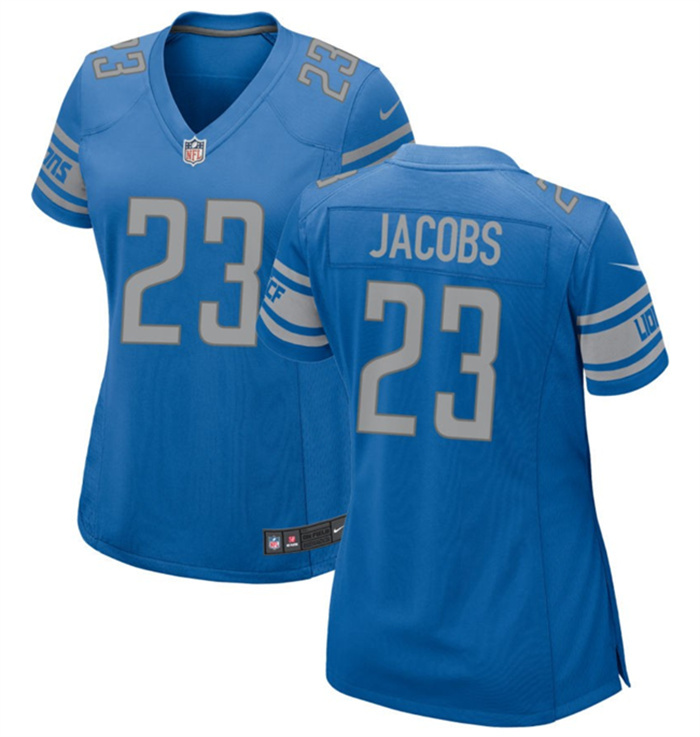 Women's Detroit Lions #23 Jerry Jacobs Blue Stitched Jersey(Run Smaller) Women's Detroit Lions #23 Jerry Jacobs Blue Stitched Jersey(Run Smaller)
