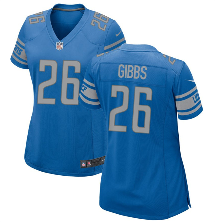 Women's Detroit Lions #26 Jahmyr Gibbs Blue 2023 Draft Stitched Game Jersey(Run Smaller) Women's Detroit Lions #26 Jahmyr Gibbs Blue 2023 Draft Stitched Game Jersey(Run Smaller)