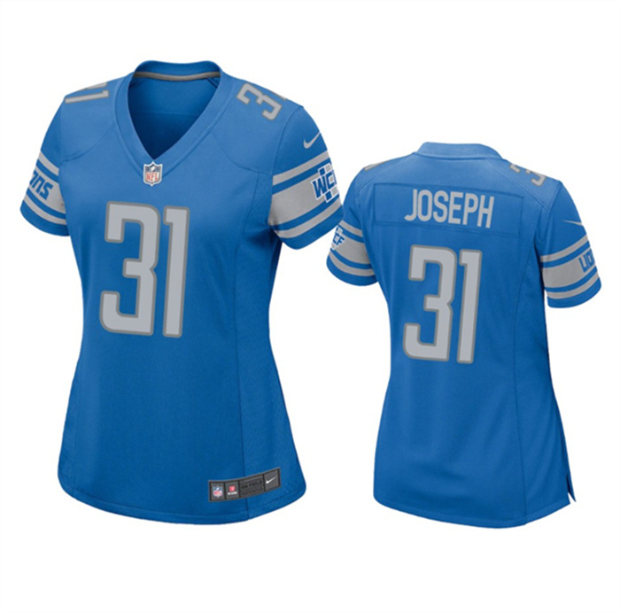 Women's Detroit Lions #31 Kerby Joseph Blue Stitched Jersey(Run Smaller) Women's Detroit Lions #31 Kerby Joseph Blue Stitched Jersey(Run Smaller)