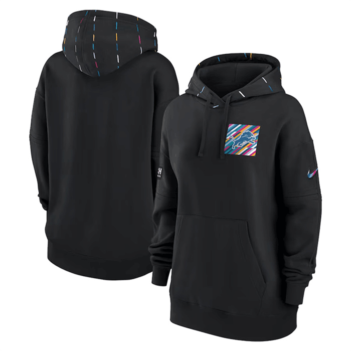 Women's Detroit Lions Black 2023 Crucial Catch Club Pullover Hoodie(Run Small) Women's Detroit Lions Black 2023 Crucial Catch Club Pullover Hoodie(Run Small)