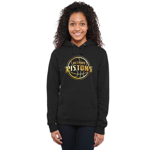 Women's Detroit Pistons Gold Collection Pullover Hoodie Black Women's Detroit Pistons Gold Collection Pullover Hoodie Black