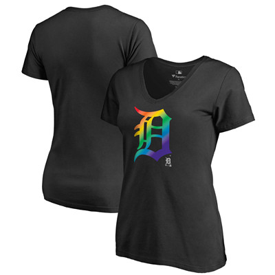 Women's Detroit Tigers Fanatics Branded Pride Black T-Shirt