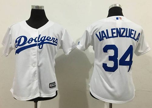 Women's Dodgers #34 Fernando Valenzuela White Lady Fashion Stitched MLB Jersey