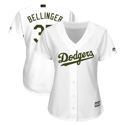 Women's Dodgers #35 Cody Bellinger White 2018 Memorial Day Cool Base Women's Stitched MLB Jersey