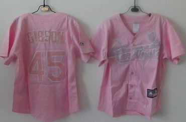 Women's Fashion St.Louis Cardinals #45 Bob Gibson Pink Fashion Baseball Jersey Women's Fashion St.Louis Cardinals #45 Bob Gibson Pink Fashion Baseball Jersey