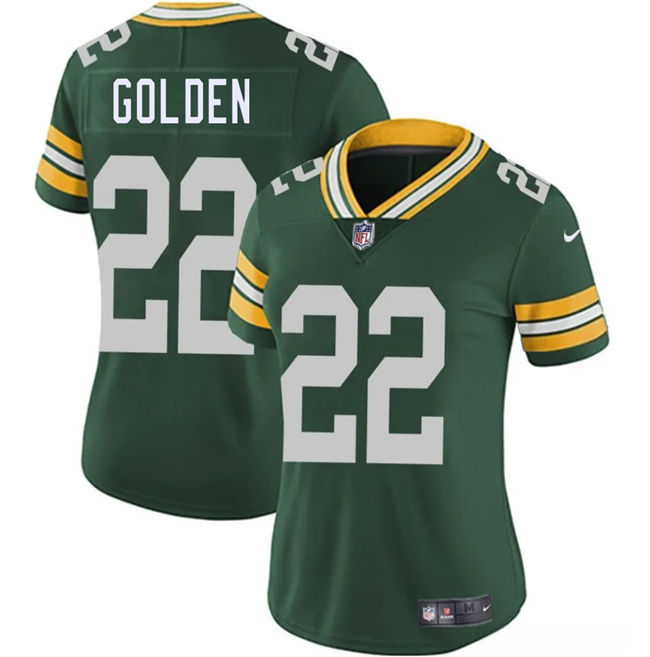 Women's Green Bay Packers #22 Matthew Golden Green 2025 Draft Vapor Untouchable Limited Stitched Football Jersey(Run Small) Women's Green Bay Packers #22 Matthew Golden Green 2025 Draft Vapor Untouchable Limited Stitched Football Jersey(Run Small)