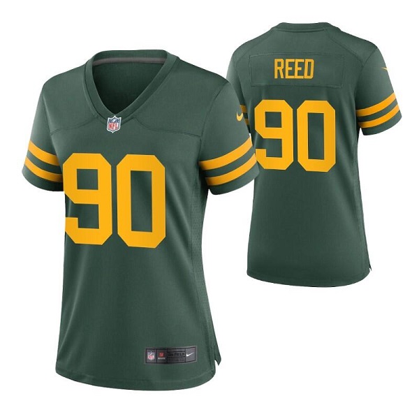 Women's Green Bay Packers #90 Jarran Reed Green Legend Stitched Jersey(Run Small) Women's Green Bay Packers #90 Jarran Reed Green Legend Stitched Jersey(Run Small)