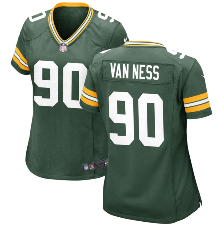 Women's Green Bay Packers #90 Lukas Van Ness Green 2023 Draft Stitched Game Jersey(Run Small) Women's Green Bay Packers #90 Lukas Van Ness Green 2023 Draft Stitched Game Jersey(Run Small)