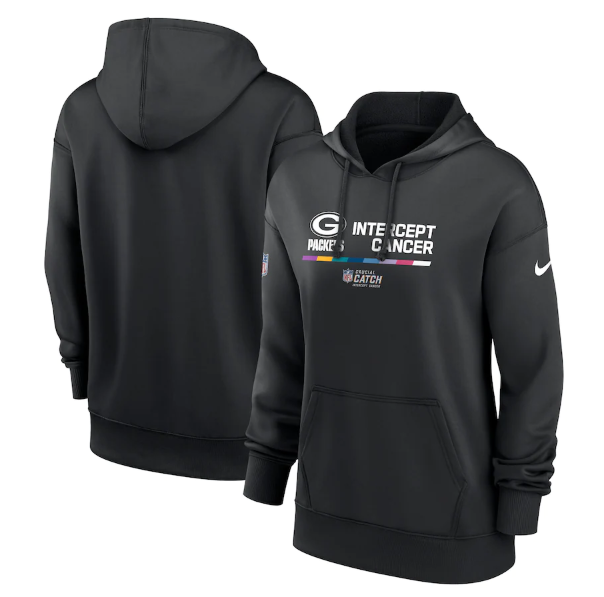 Women's Green Bay Packers 2022 Black NFL Crucial Catch Therma Performance Pullover Hoodie(Run Small) Women's Green Bay Packers 2022 Black NFL Crucial Catch Therma Performance Pullover Hoodie(Run Small)