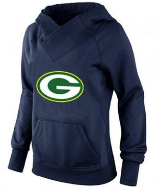Women's Green Bay Packers Logo Pullover Hoodie Navy Blue Women's Green Bay Packers Logo Pullover Hoodie Navy Blue