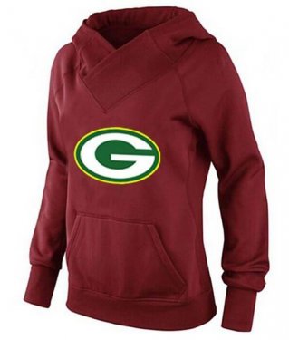 Women's Green Bay Packers Logo Pullover Hoodie Red Women's Green Bay Packers Logo Pullover Hoodie Red