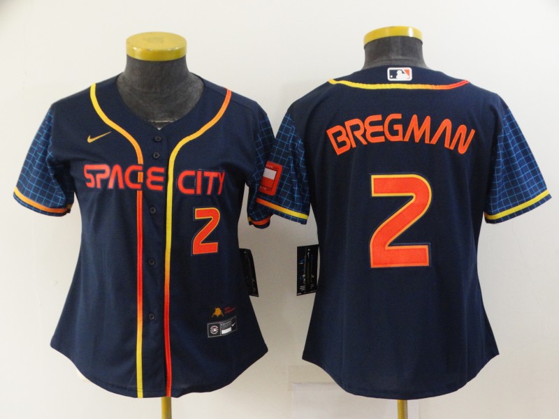 Women's Houston Astros #2 Alex Bregman 2022 Navy City Connect Stitched Jerseys(Run Small)