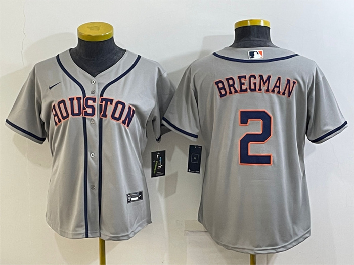 Women's Houston Astros #2 Alex Bregman Gray Cool Base Stitched Baseball Jerseys(Run Small)