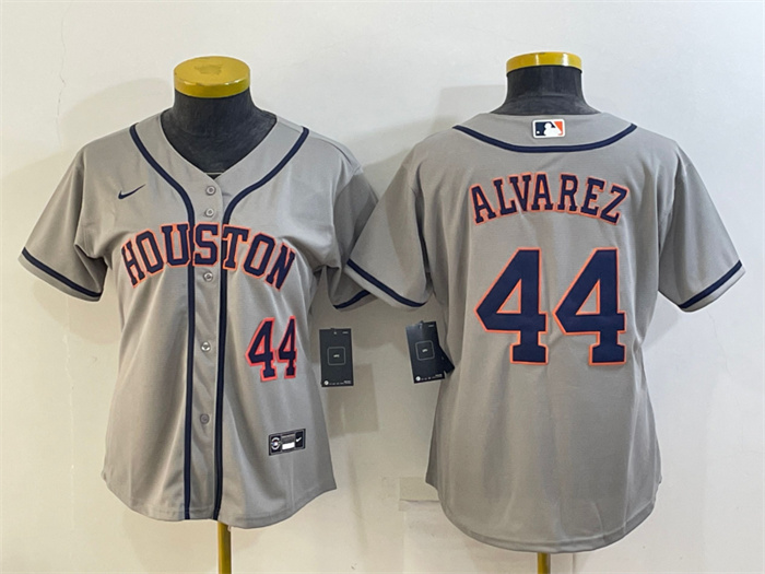 Women's Houston Astros #44 Yordan Alvarez Gray Cool Base Stitched Baseball Jerseys(Run Small)