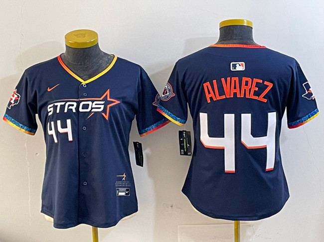 Women's Houston Astros #44 Yordan Alvarez Navy 2025 City Connect With Texas Patch Limited Stitched Baseball Jersey(Run Small) Women's Houston Astros #44 Yordan Alvarez Navy 2025 City Connect With Texas Patch Limited Stitched Baseball Jersey(Run Small)