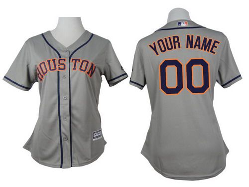 Women's Houston Astros Customized Gray Jersey Women's Houston Astros Customized Gray Jersey