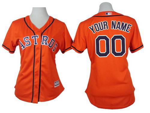 Women's Houston Astros Customized Orange Jersey Women's Houston Astros Customized Orange Jersey