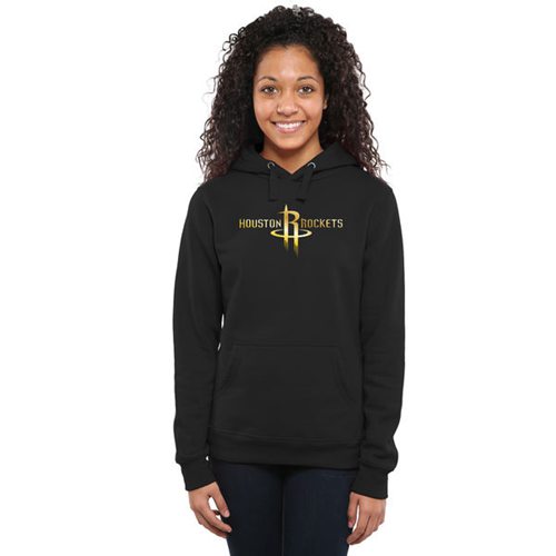 Women's Houston Rockets Gold Collection Pullover Hoodie Black Women's Houston Rockets Gold Collection Pullover Hoodie Black