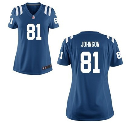Women's Indianapolis #81 Colts Andre Johnson  Royal Blue Jersey