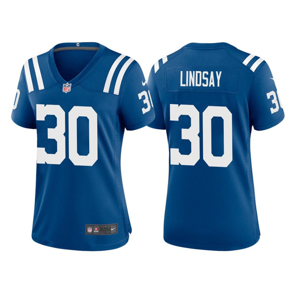 Women's Indianapolis Colts #30 Phillip Lindsay Blue Stitched Jersey(Run Small) Women's Indianapolis Colts #30 Phillip Lindsay Blue Stitched Jersey(Run Small)