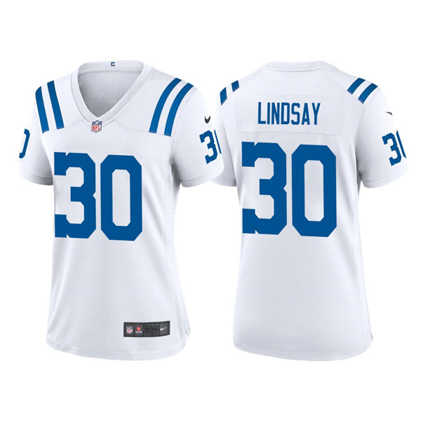 Women's Indianapolis Colts #30 Phillip Lindsay White Stitched Jersey(Run Small) Women's Indianapolis Colts #30 Phillip Lindsay White Stitched Jersey(Run Small)