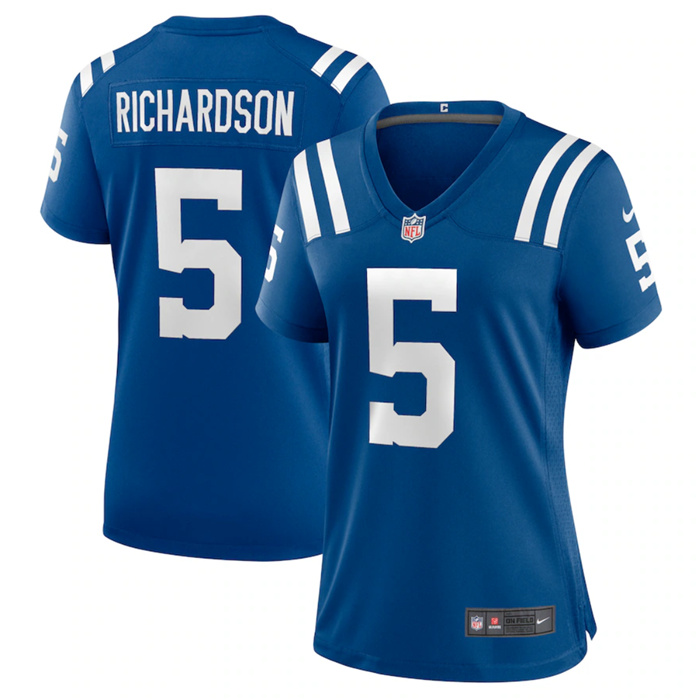 Women's Indianapolis Colts #5 Anthony Richardson Blue Stitched Game Jersey(Run Small) Women's Indianapolis Colts #5 Anthony Richardson Blue Stitched Game Jersey(Run Small)