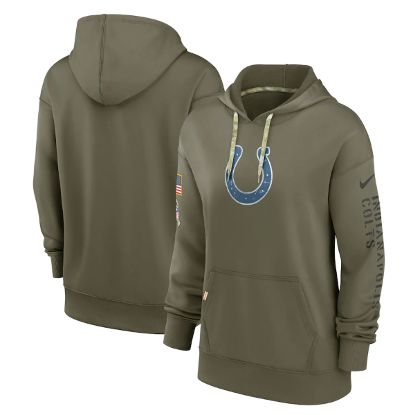 Women's Indianapolis Colts 2022 Olive Salute To Service Therma Performance Pullover Hoodie(Run Small) Women's Indianapolis Colts 2022 Olive Salute To Service Therma Performance Pullover Hoodie(Run Small)