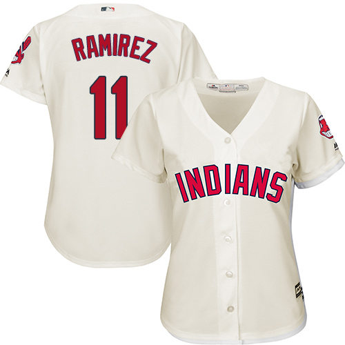 Women's Indians #11 Jose Ramirez Cream Alternate Women's Stitched Baseball Jersey