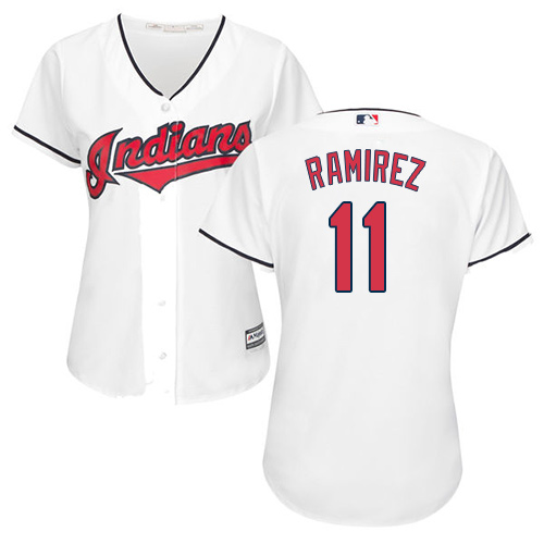Women's Indians #11 Jose Ramirez White Home Women's Stitched Baseball Jersey