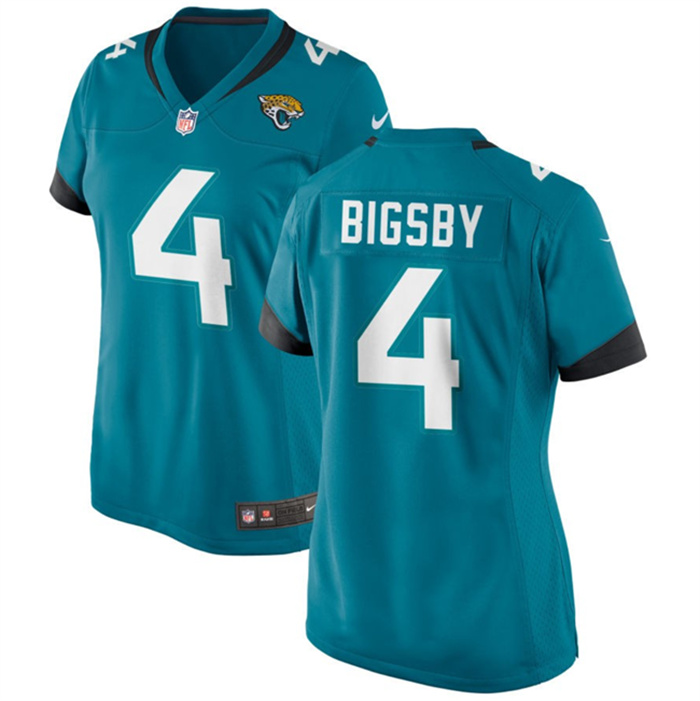 Women's Jacksonville Jaguars #4 Tank Bigsby Teal Stitched Jersey(Run Small) Women's Jacksonville Jaguars #4 Tank Bigsby Teal Stitched Jersey(Run Small)