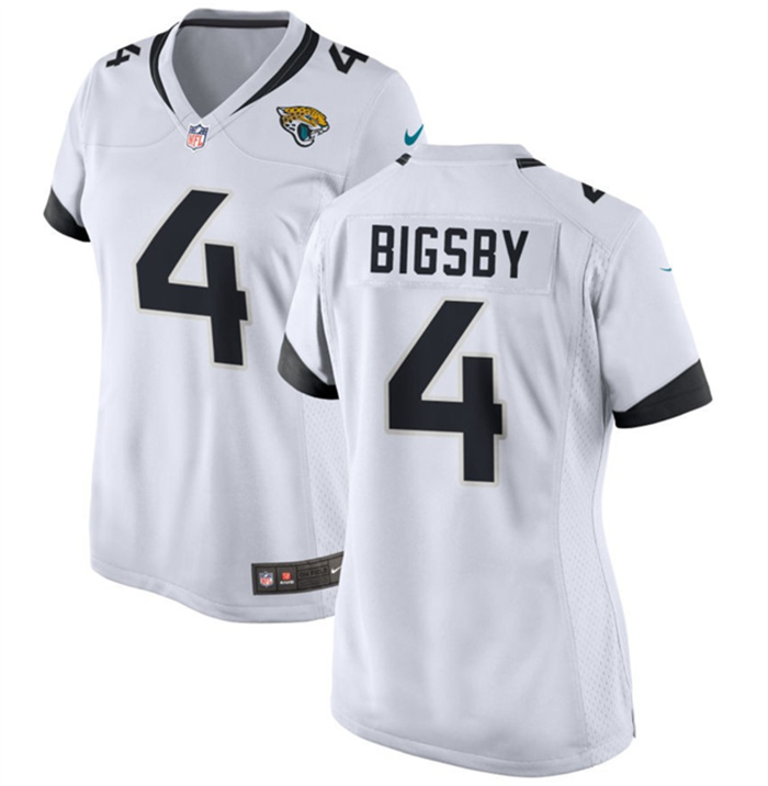 Women's Jacksonville Jaguars #4 Tank Bigsby White Stitched Jersey(Run Small) Women's Jacksonville Jaguars #4 Tank Bigsby White Stitched Jersey(Run Small)