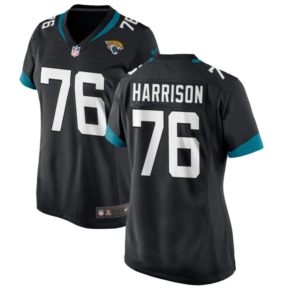 Women's Jacksonville Jaguars #76 Anton Harrison Black 2023 Draft Stitched Jersey(Run Small) Women's Jacksonville Jaguars #76 Anton Harrison Black 2023 Draft Stitched Jersey(Run Small)