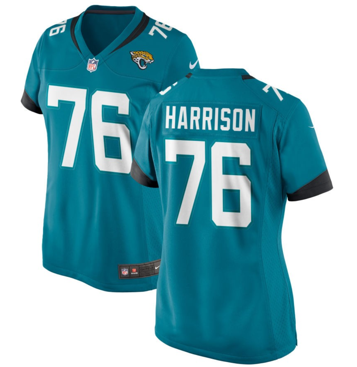 Women's Jacksonville Jaguars #76 Anton Harrison Teal 2023 Draft Stitched Jersey(Run Small) Women's Jacksonville Jaguars #76 Anton Harrison Teal 2023 Draft Stitched Jersey(Run Small)