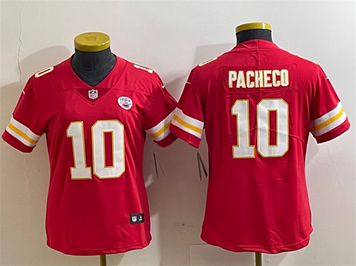 Women's Kansas City Chiefs #10 Isiah Pacheco Red Vapor Stitched Jersey(Run Small) Women's Kansas City Chiefs #10 Isiah Pacheco Red Vapor Stitched Jersey(Run Small)