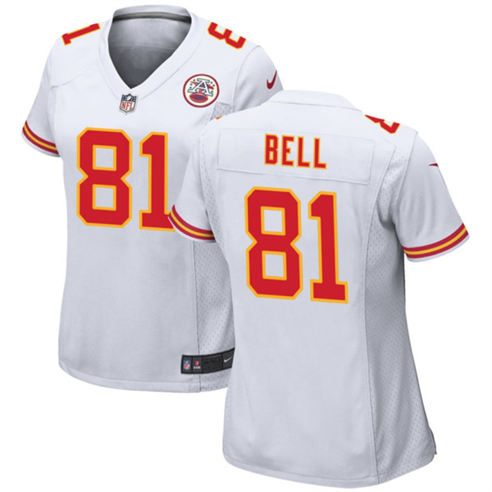 Women's Kansas City Chiefs #81 Blake Bell White Stitched Jersey(Run Small) Women's Kansas City Chiefs #81 Blake Bell White Stitched Jersey(Run Small)