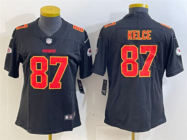 Women's Kansas City Chiefs #87 Travis Kelce Black Vapor Untouchable Limited Stitched Football Jersey(Run Small) Women's Kansas City Chiefs #87 Travis Kelce Black Vapor Untouchable Limited Stitched Football Jersey(Run Small)