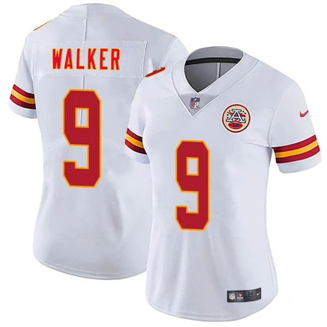Women's Kansas City Chiefs #9 Kenneth Walker III White 2026 Vapor Untouchable Limited Stitched Jersey(Run Small) Women's Kansas City Chiefs #9 Kenneth Walker III White 2026 Vapor Untouchable Limited Stitched Jersey(Run Small)