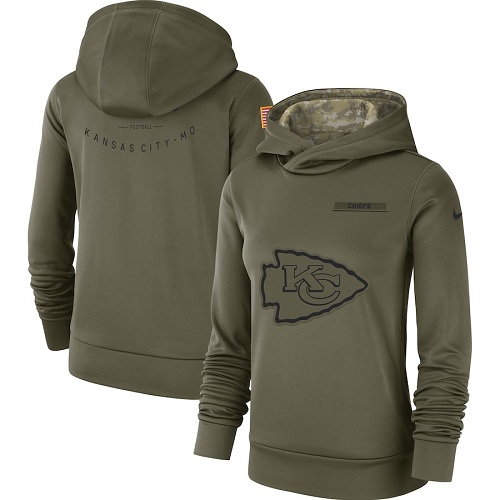 Women's Kansas City Chiefs Nike Olive Salute to Service Sideline Therma Performance Pullover Hoodie Women's Kansas City Chiefs Nike Olive Salute to Service Sideline Therma Performance Pullover Hoodie