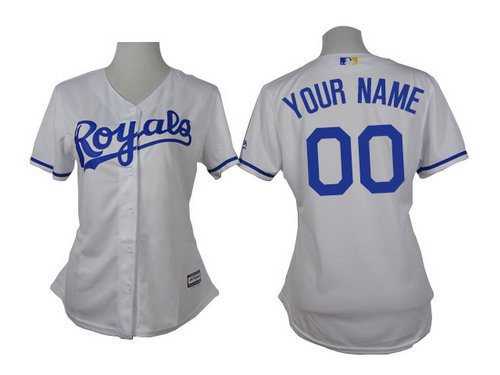 Women's Kansas City Royals Customized White Jersey Women's Kansas City Royals Customized White Jersey