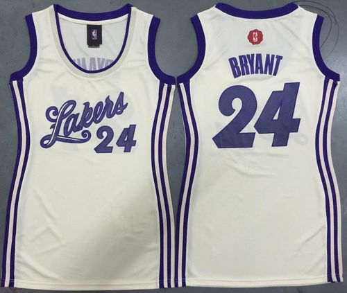 Women's Lakers #24 Kobe Bryant Cream 2015-2016 Christmas Day Dress Stitched NBA Jersey Women's Lakers #24 Kobe Bryant Cream 2015-2016 Christmas Day Dress Stitched NBA Jersey