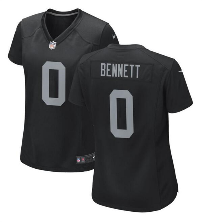Women's Las Vegas Raiders #0 Jakorian Bennett Black Stitched Jersey(Run Small) Women's Las Vegas Raiders #0 Jakorian Bennett Black Stitched Jersey(Run Small)