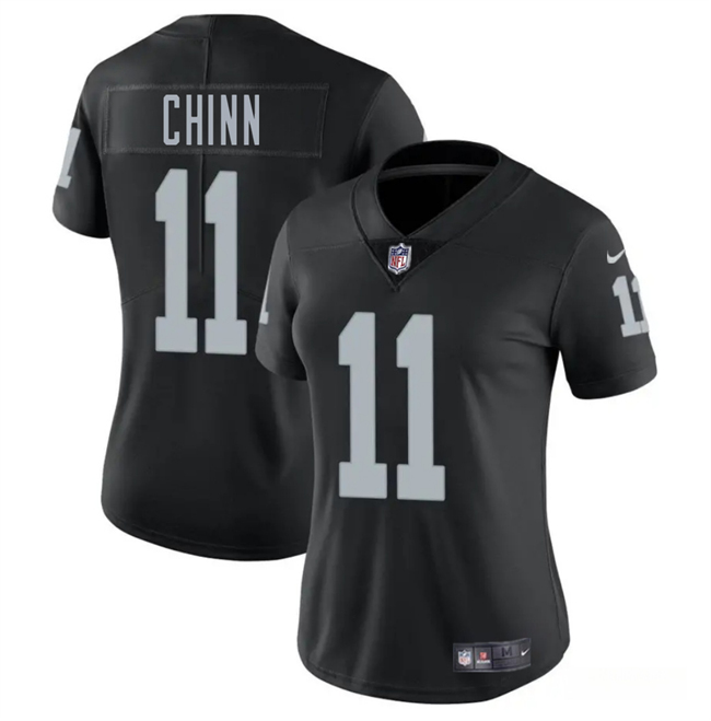 Women's Las Vegas Raiders #11 Jeremy Chinn Black 2025 Vapor Stitched Jersey(Run Small) Women's Las Vegas Raiders #11 Jeremy Chinn Black 2025 Vapor Stitched Jersey(Run Small)
