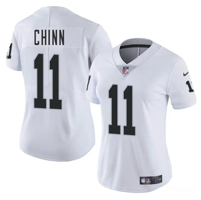 Women's Las Vegas Raiders #11 Jeremy Chinn White 2025 Vapor Stitched Jersey(Run Small) Women's Las Vegas Raiders #11 Jeremy Chinn White 2025 Vapor Stitched Jersey(Run Small)