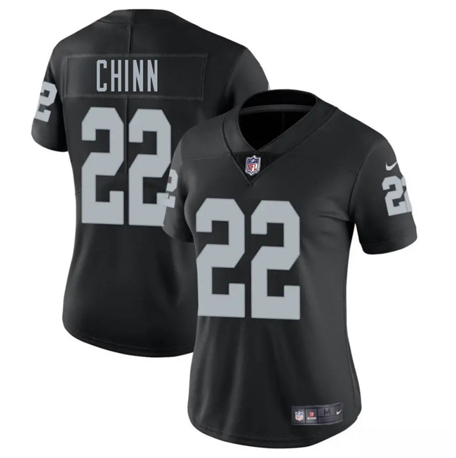 Women's Las Vegas Raiders #22 Jeremy Chinn Black 2025 Vapor Stitched Jersey(Run Small) Women's Las Vegas Raiders #22 Jeremy Chinn Black 2025 Vapor Stitched Jersey(Run Small)