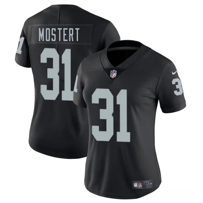 Women's Las Vegas Raiders #31 Raheem Mostert Black 2025 Vapor Stitched Jersey(Run Small) Women's Las Vegas Raiders #31 Raheem Mostert Black 2025 Vapor Stitched Jersey(Run Small)