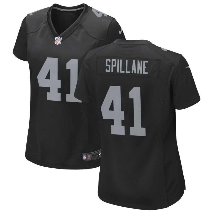 Women's Las Vegas Raiders #41 Robert Spillane Black 2023 Draft Vapor Limited Stitched Football Jersey Women's Las Vegas Raiders #41 Robert Spillane Black 2023 Draft Vapor Limited Stitched Football Jersey