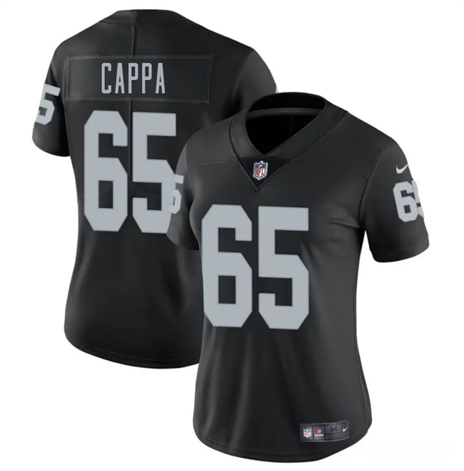 Women's Las Vegas Raiders #65 Alex Cappa Black 2025 Vapor Stitched Jersey(Run Small) Women's Las Vegas Raiders #65 Alex Cappa Black 2025 Vapor Stitched Jersey(Run Small)