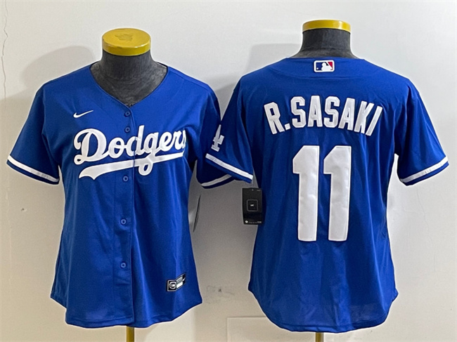 Women's Los Angeles Dodgers #11 Roki Sasaki Royal Cool Base Stitched Baseball Jersey(Run Small) Women's Los Angeles Dodgers #11 Roki Sasaki Royal Cool Base Stitched Baseball Jersey(Run Small)